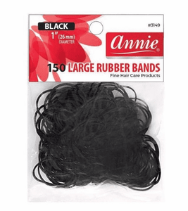 Annie Rubber Bands - 1 inch Black