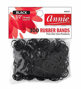 Annie Rubber Bands - 1/2 inch Black